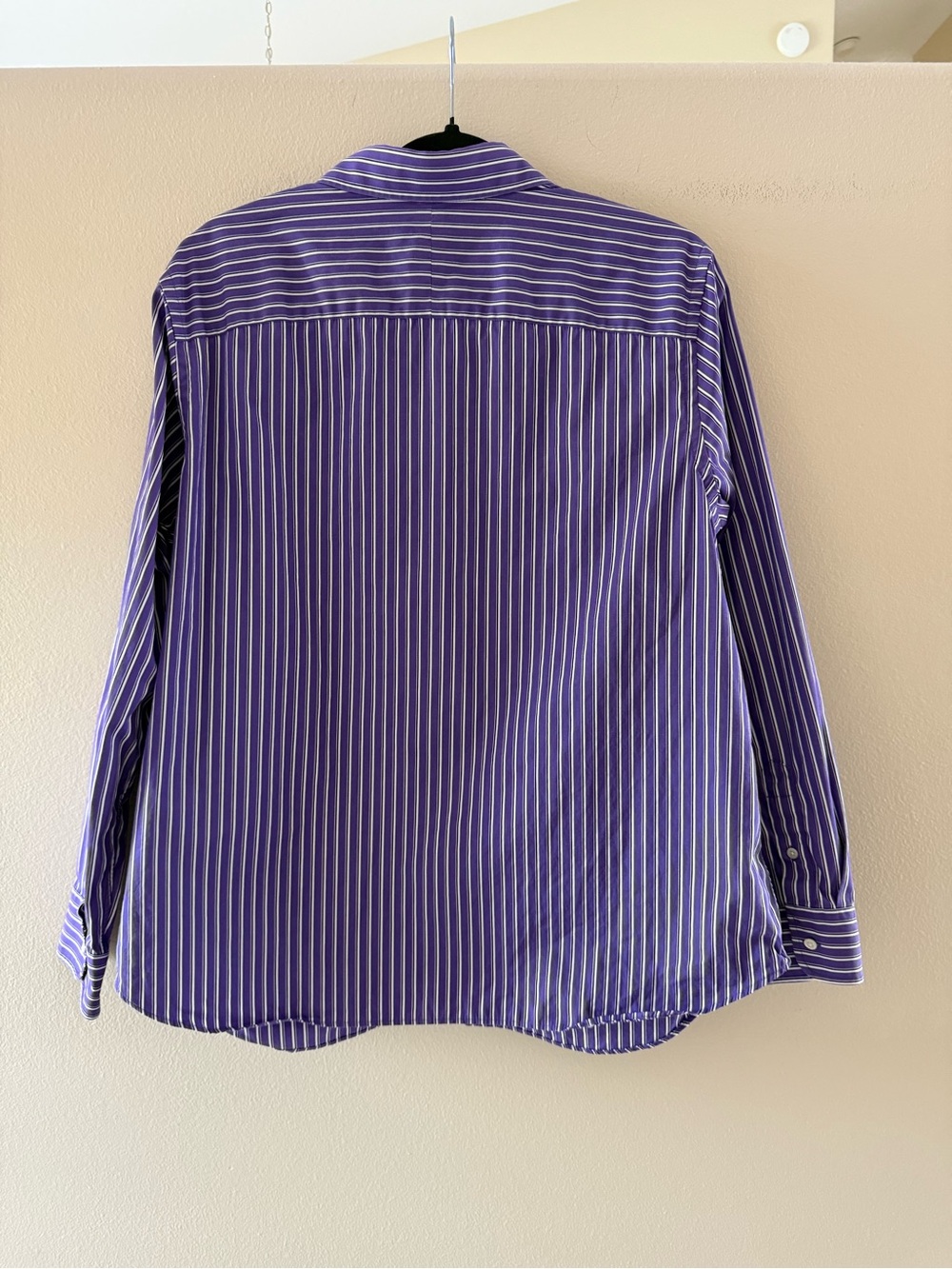 Lauren Ralph Lauren Women’s Purple and White Striped Button-Up Blouse - Picture 4 of 5
